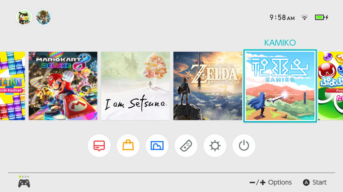 Nintendo Switch Operating System Screenshot